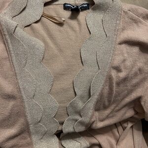 Gold holiday sweater gold metallic trim sweater